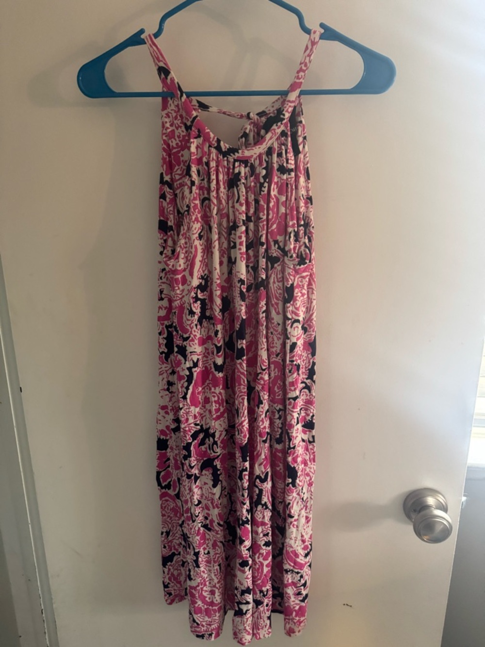 Cynthia Rowley Pink Navy Floral Print Dress